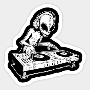 Tekno DJ Alien Rave Vinyl Sticker